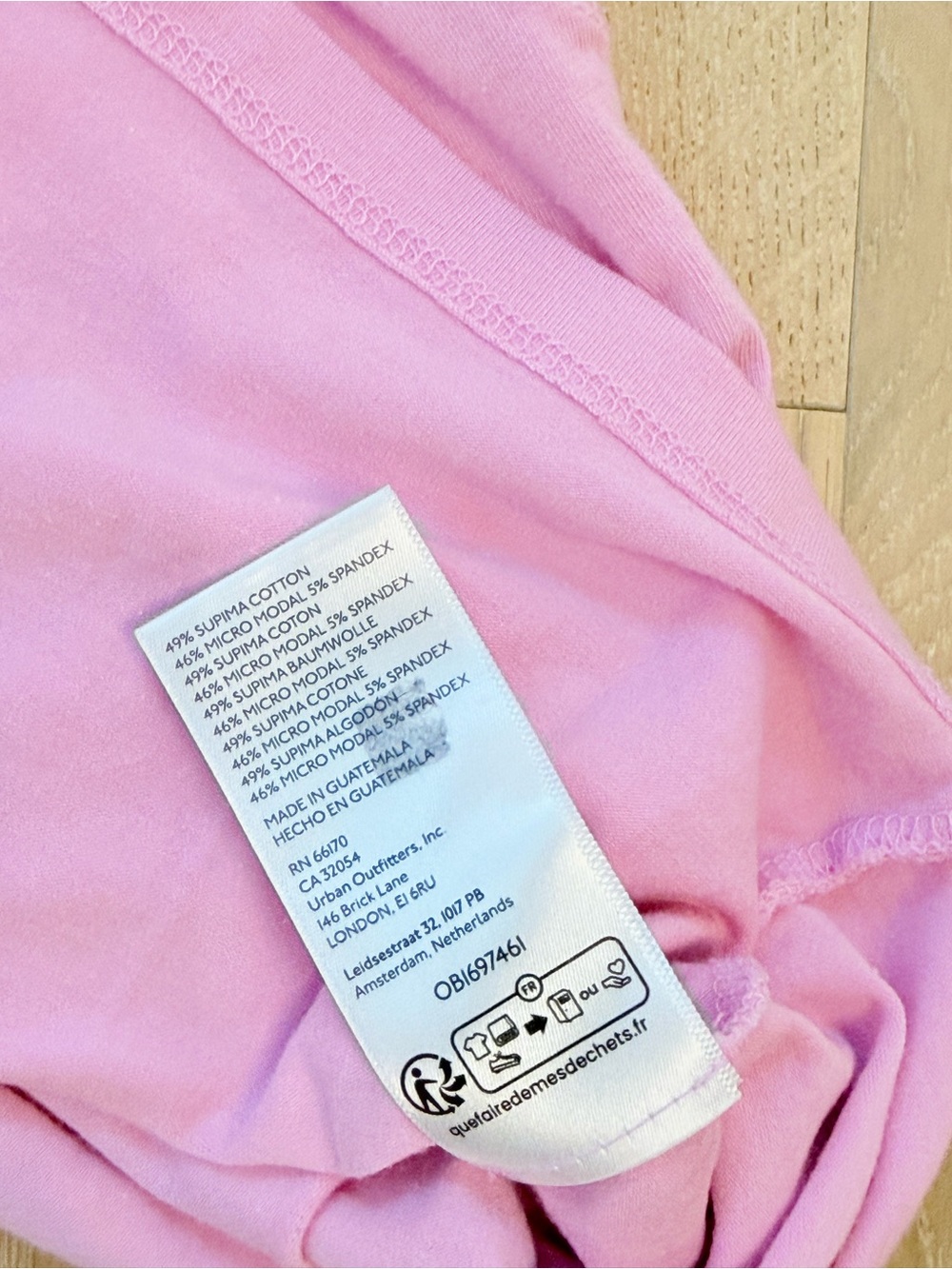 Anthropologie Pink Supima Cotton Micro Modal Tee XS - Picture 3 of 4